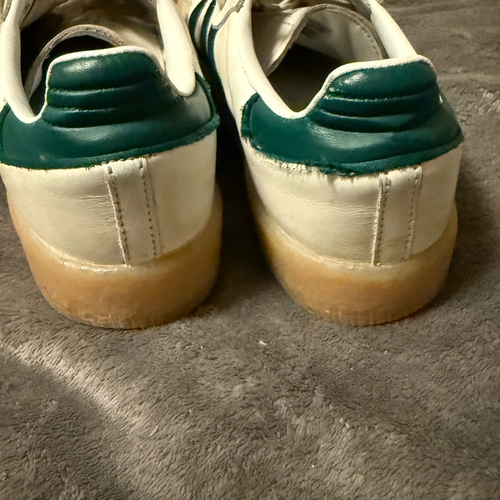 adidas Samba Platform Sneakers White with Dark Green and Gum Sole - Picture 7 of 12